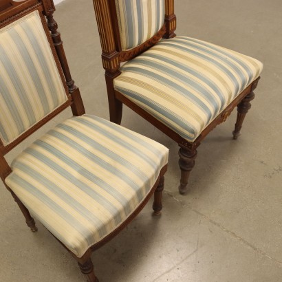 Group of 7 Neo-Renaissance Chairs Walnut Italy XIX Century