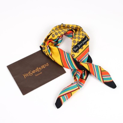 Foulard Vintage YSL Soie France Années 1960-1970