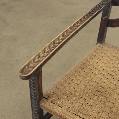 Paire de Chaises Trônes Bois Italie Années 1930-1940