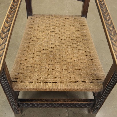 Paire de Chaises Trônes Bois Italie Années 1930-1940