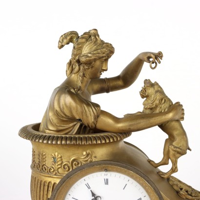 Triptych Clock Bronze France XIX Century