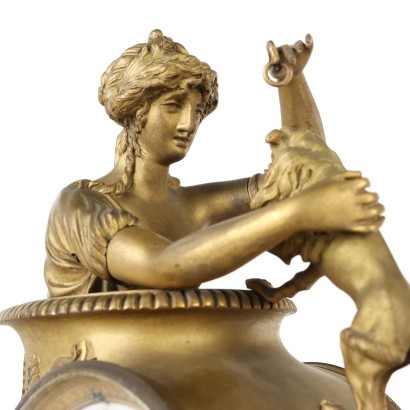 Triptych Clock Bronze France XIX Century