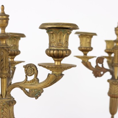 Triptych Clock Bronze France XIX Century