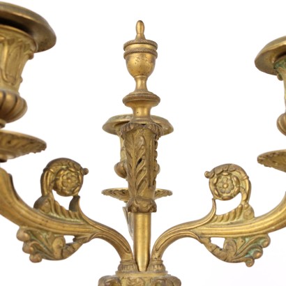 Triptych Clock Bronze France XIX Century