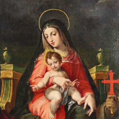 Huile sur Toile Sujet Sacré Italie XVI-XVII Siècle