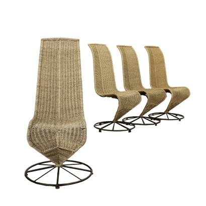 arte moderno, diseño arte moderno, silla, silla de arte moderno, silla de arte moderno, silla italiana, silla vintage, silla de los años 60, silla de diseño de los años 60, Conjunto de sillas 'S' Mar, Marzio Cecchi, Marzio Cecchi, Marzio Cecchi