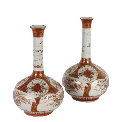 antiguo, jarrón, jarrones antiguos, jarrón antiguo, jarrón italiano antiguo, jarrón antiguo, jarrón neoclásico, jarrón del siglo XIX, Par de jarrones Satsuma