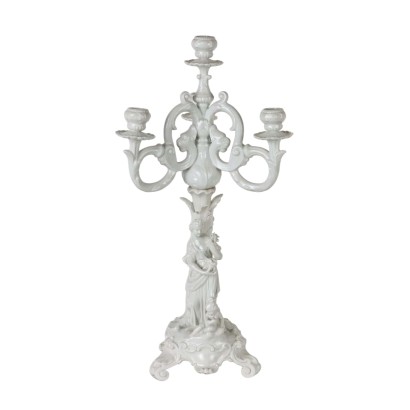 antiquariato, ceramica, antiquariato ceramica, ceramica antica, ceramica antica italiana, ceramica di antiquariato, ceramica neoclassico, ceramica del 800,Candelabro Richard Ginori