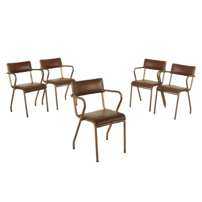 Group of 5 Rationalist Chairs Metal Italy 1930s-1940s Group of 5 Rationalist Chairs Metal Italy 1930s-1940s