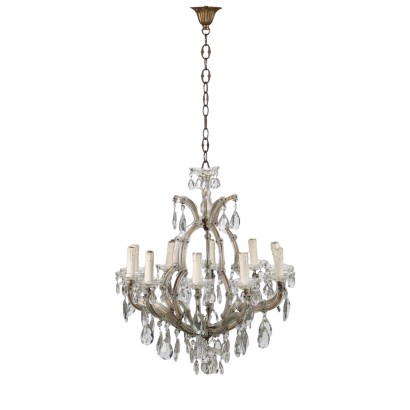 Antique Maria Theresa Style Chandelier Glass Italy XX Century