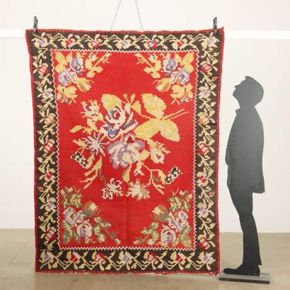 Tapis Kilim Coton Noeud Fin Turquie Années 1960