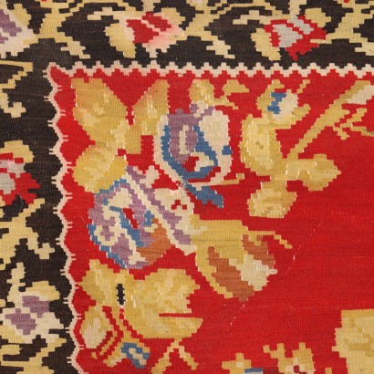 Tapis Kilim Coton Noeud Fin Turquie Années 1960