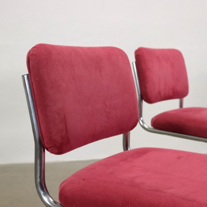 Pair of Cantilever Chairs Fabric Italy 1960s-1970s