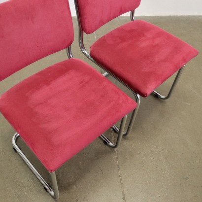 Pair of Cantilever Chairs Fabric Italy 1960s-1970s