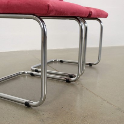 Pair of Cantilever Chairs Fabric Italy 1960s-1970s