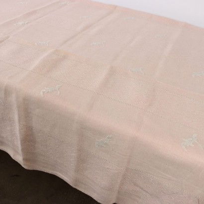 antiquariato, tovaglia, antiquariato tovaglie, tovaglia antica, tovaglia antica italiana, tovaglia di antiquariato, tovaglia neoclassico, tovaglia del 800,Tovaglia in Lino Rosa Antico