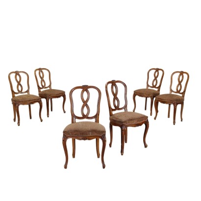 antiguo, silla, sillas antiguas, silla antigua, silla italiana antigua, silla antigua, silla neoclásica, silla del siglo XIX, Grupo de sillas en estilo barroco V