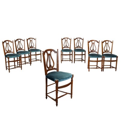 antiquariato, sedia, antiquariato sedie, sedia antica, sedia antica italiana, sedia di antiquariato, sedia neoclassica, sedia del 800,Gruppo di Sedie in Stile Impero
