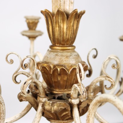 antiquariato, lampadario, antiquariato lampadari, lampadario antico, lampadario antico italiano, lampadario di antiquariato, lampadario neoclassico, lampadario del 800,Lampadario in Stile Laccato e Dorato