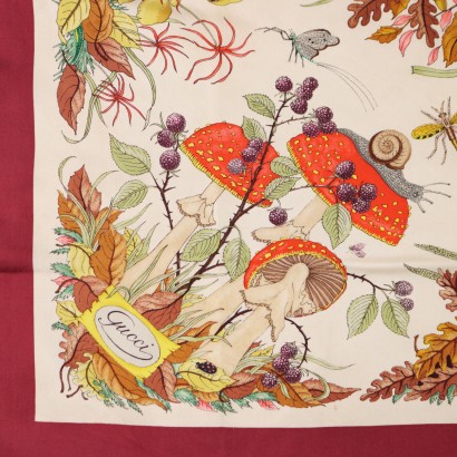 Gucci Vintage Scarf Silk Italy 1970s