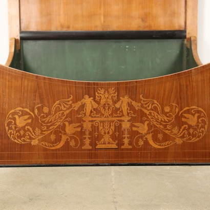Lit Double Charles X Noyer Italie XIX Siècle