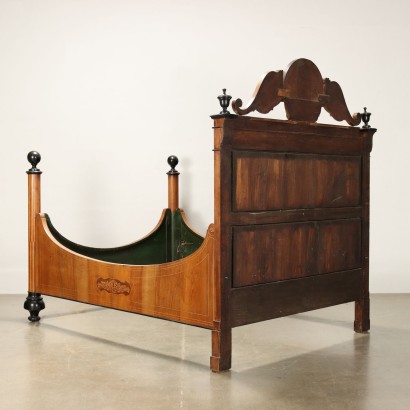 Lit Double Charles X Noyer Italie XIX Siècle