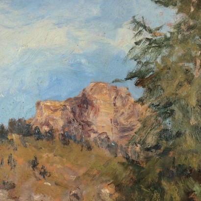 C. Aimetti Huile sur Contreplaqué Italie XX Siècle