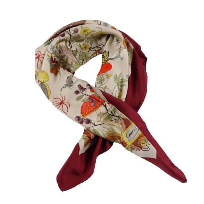 Gucci Vintage Scarf Silk Italy 1970s