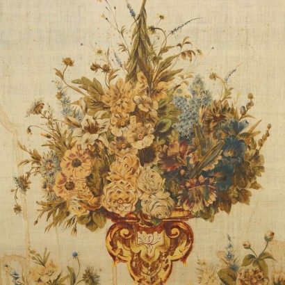 arte, arte italiana, pittura ottocento italiana,Grande Dipinto su Seta