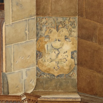 arte, arte italiana, pittura ottocento italiana,Interno di Chiesa