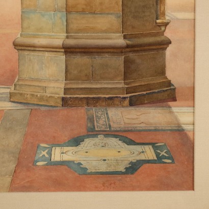 arte, arte italiana, pittura ottocento italiana,Interno di Chiesa
