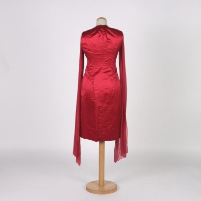moda vintage, tubino vintage, abito da sera, moda milano, abbigliamento vintage,Abito Vintage Rosso Ciliegia