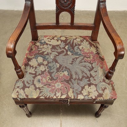 antiquariato, sedia, antiquariato sedie, sedia antica, sedia antica italiana, sedia di antiquariato, sedia neoclassica, sedia del 800,Gruppo di Sedie e Poltrona Neoclassiche