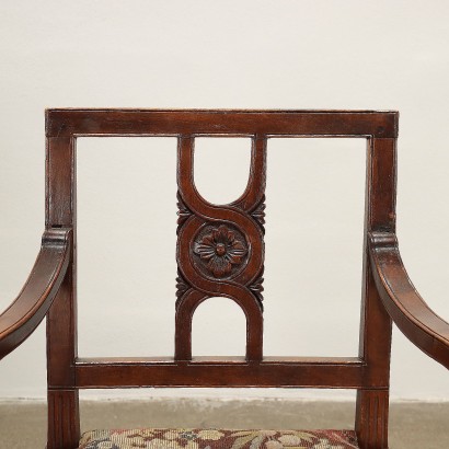 antiquariato, sedia, antiquariato sedie, sedia antica, sedia antica italiana, sedia di antiquariato, sedia neoclassica, sedia del 800,Gruppo di Sedie e Poltrona Neoclassiche