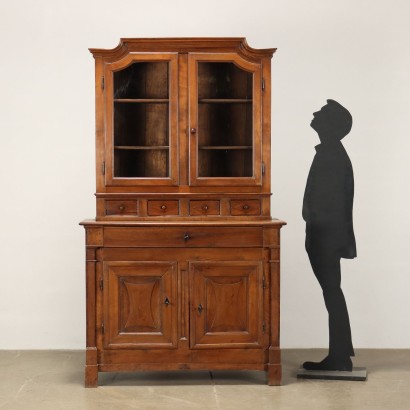 antiquariato, vetrina, antiquariato vetrina, vetrina antica, vetrina antica italiana, vetrina di antiquariato, vetrina neoclassica, vetrina del 800,Credenza a Doppio Corpo Impero