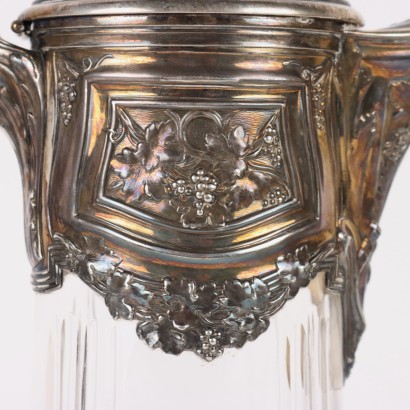 antiquariato, oggettistica, antiquariato oggettistica, oggettistica antica, oggettistica antica italiana, oggettistica di antiquariato, oggettistica neoclassico, oggettistica del 800,Caraffa in Vetro Molato e Argento