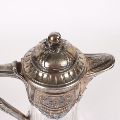 antiquariato, oggettistica, antiquariato oggettistica, oggettistica antica, oggettistica antica italiana, oggettistica di antiquariato, oggettistica neoclassico, oggettistica del 800,Caraffa in Vetro Molato e Argento