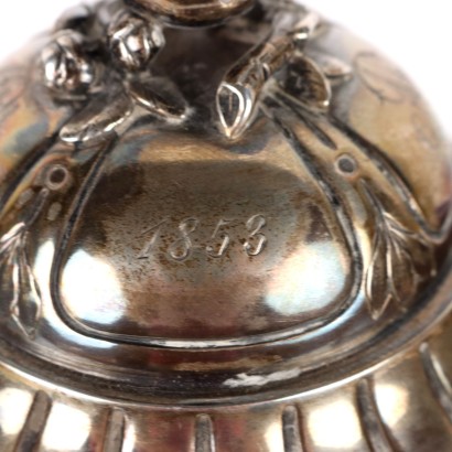 antiquariato, oggettistica, antiquariato oggettistica, oggettistica antica, oggettistica antica italiana, oggettistica di antiquariato, oggettistica neoclassico, oggettistica del 800,Caraffa in Vetro Molato e Argento