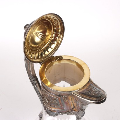 antiquariato, oggettistica, antiquariato oggettistica, oggettistica antica, oggettistica antica italiana, oggettistica di antiquariato, oggettistica neoclassico, oggettistica del 800,Caraffa in Vetro Molato e Argento
