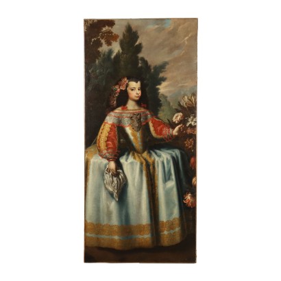 retrato, de, un, niña joven