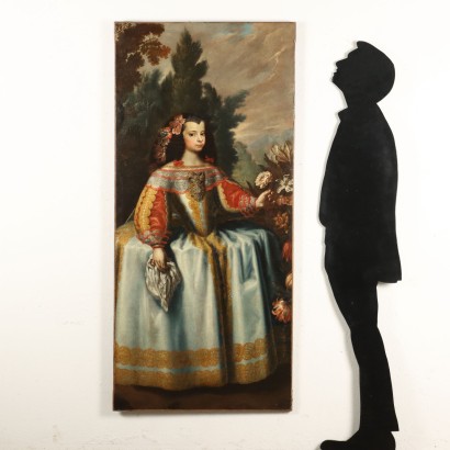 retrato, de, un, niña joven