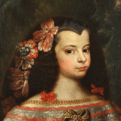 retrato, de, un, niña joven