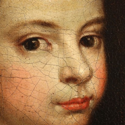 retrato, de, un, niña joven