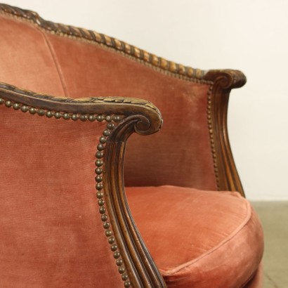 antiquariato, poltrona, antiquariato poltrone, poltrona antica, poltrona antica italiana, poltrona di antiquariato, poltrona neoclassica, poltrona del 800,Coppia di Poltrone a Pozzetto in Stile