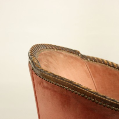 antiquariato, poltrona, antiquariato poltrone, poltrona antica, poltrona antica italiana, poltrona di antiquariato, poltrona neoclassica, poltrona del 800,Coppia di Poltrone a Pozzetto in Stile
