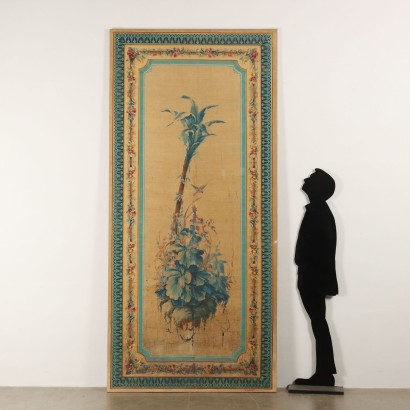 arte, arte italiana, pittura ottocento italiana,Grande dipinto su seta
