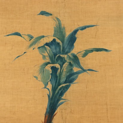 arte, arte italiana, pittura ottocento italiana,Grande dipinto su seta
