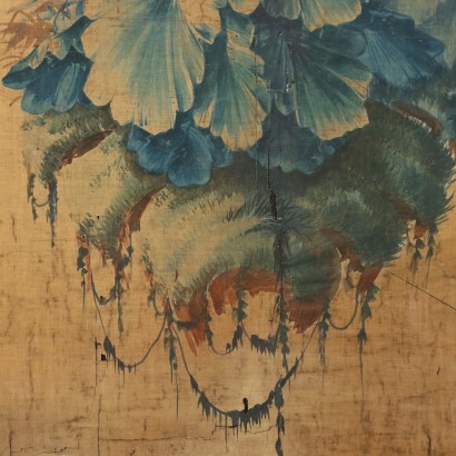 arte, arte italiana, pittura ottocento italiana,Grande dipinto su seta