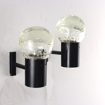 modernariato, modernariato di design, lampada da parete, lampada da parete modernariato, lampada da parete di modernariato, lampada da parete italiana, lampada da parete vintage, lampada da parete anni '60, lampada da parete design anni 60,Coppia di Lampade Anni 60