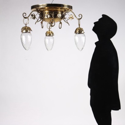 antiquariato, lampadario, antiquariato lampadari, lampadario antico, lampadario antico italiano, lampadario di antiquariato, lampadario neoclassico, lampadario del 800,Lampadario Liberty in Ottone